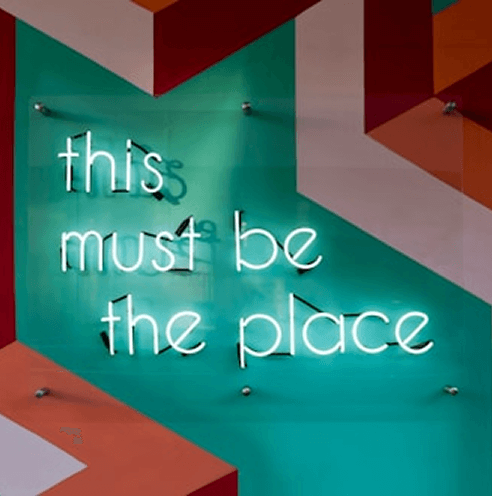 this must be a place neon sign